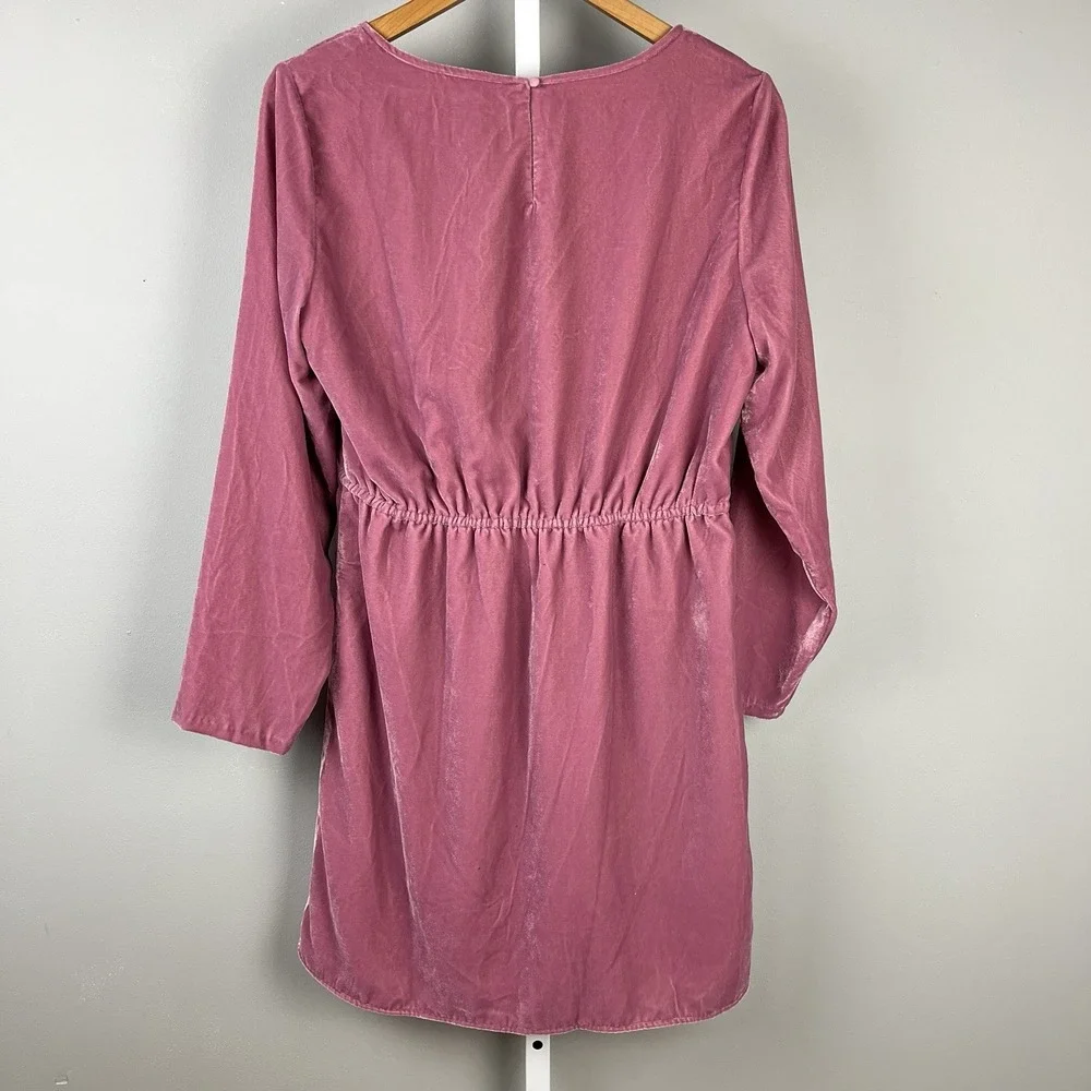 J. Crew Factory Velvet Tulip Hem Dress Womens‎ Size 10 Mauve Pink